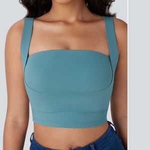 Halara Softly Zero Airy Square Neck Backless Lift Up Cropped Casual Tank Small